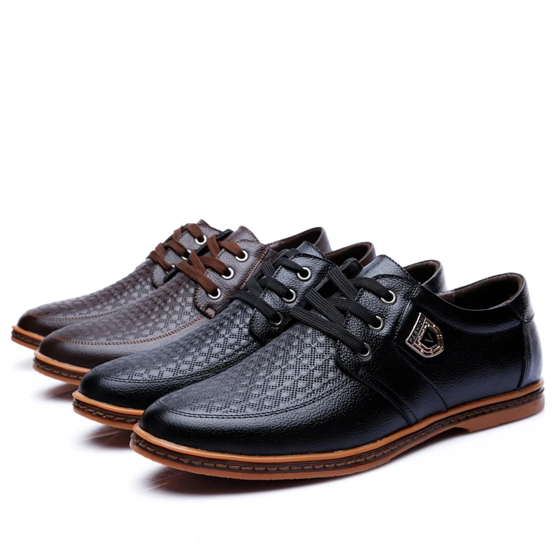

2018 Men Leather Casual Shoes Men's Lace Up Footwear Business Adult Moccasins Male Shoes Chaussure Home