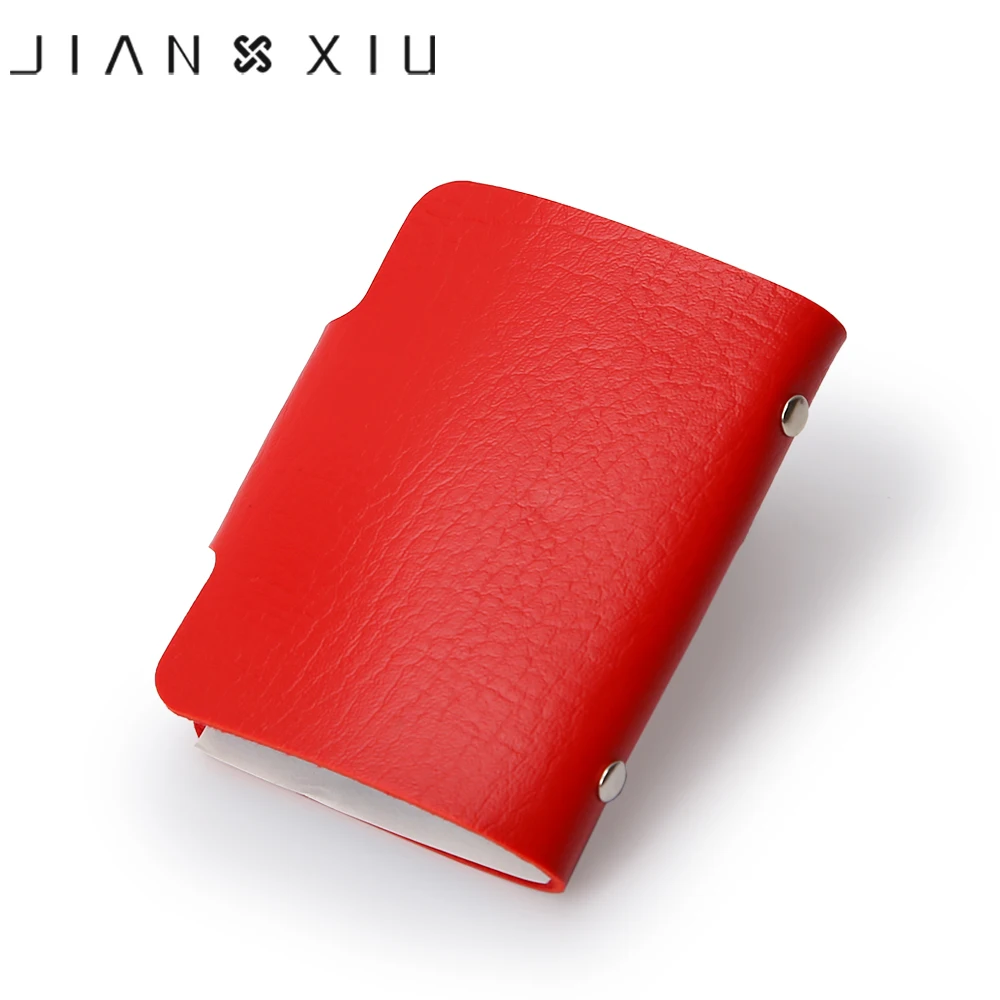 Бренд JIANXIU, чехол для карт из искусственной кожи, бизнес-держатель для карт, мужская и женская сумка для кредитных карт,, мульти-битный дизайн, сумки для ID карт, 2 цвета
