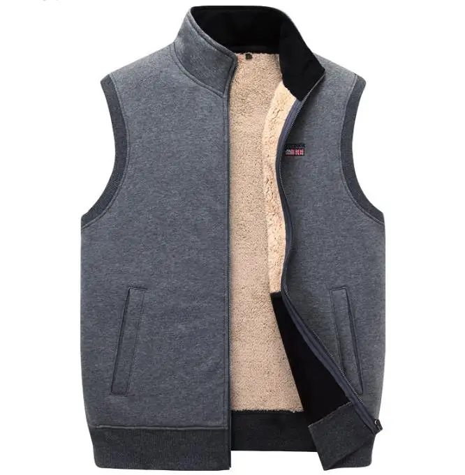 B5802 gray ICPANS зимние толстые хлопковые Жилеты мужские свободные утепленные флисовые Жилеты мужские s Верхняя одежда мужские пальто размера плюс XXXXXL - Цвет: B5802 gray