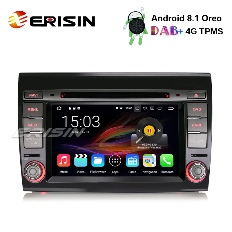 Erisin ES3670F 7 &quotAndroid 8 1 автомобильный стерео DAB + gps WiFi CD OBD Bluetooth TPMS 4G для Fiat Bravo