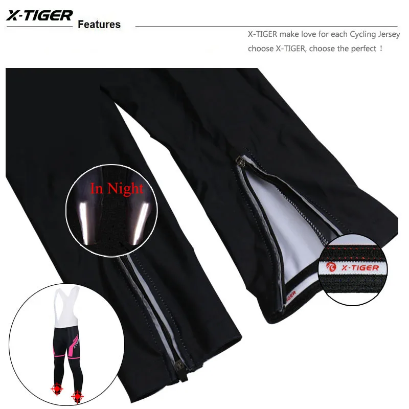 X Tiger Pro Термостойкие флисовые сохраняющие тепло брюки для горного велосипеда с 3D