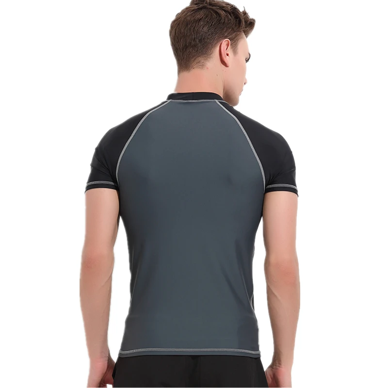 Men Rash Guard Diving Suit Short Sleeve Wetsuit Shirt Mens Quick-dry Surfing Swimwear Tops Anti-UV Windsurf Swimsuit Bodysuit | Спорт и
