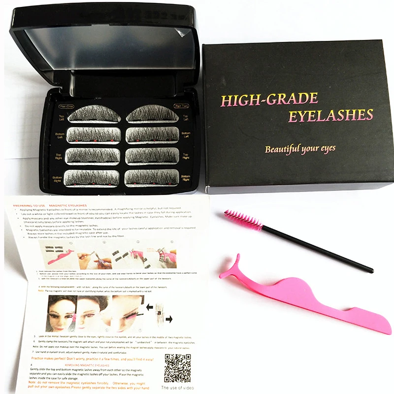 New magnet false eyelashes Three magnets natural cross glue free two pairs of each box Magnetic iron | Красота и здоровье