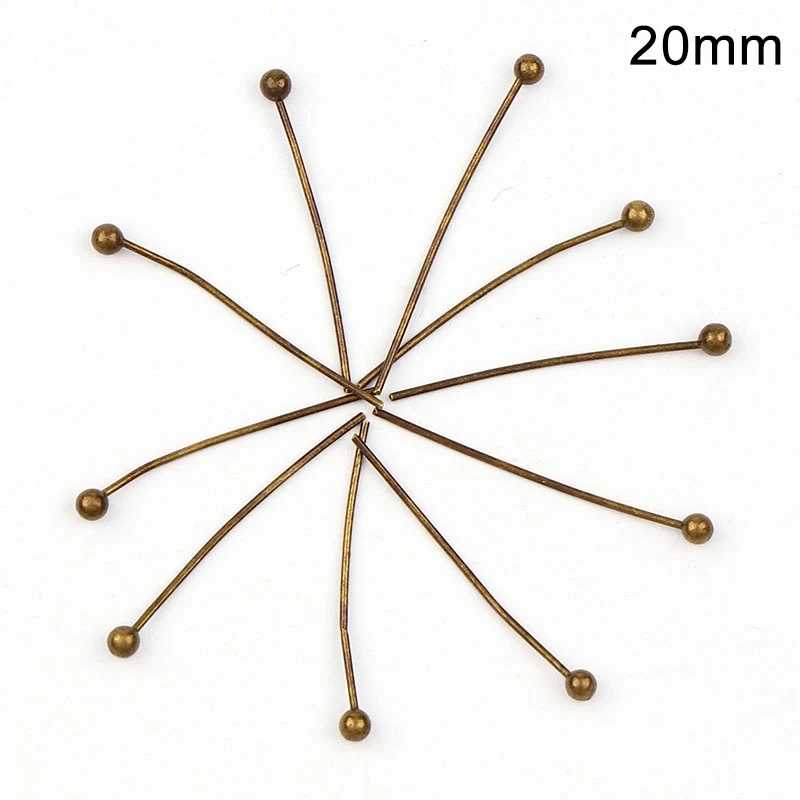 Bronze 20mm 140pcs Заводские 20 мм 26 мм 30 мм 40 мм розовое золото, серебро, золото, античная бронза и белая K шариковая головка шпильки фурнитура DIY аксессуары для изготовления ювелирных изделий - Цвет: Bronze 20mm 140pcs
