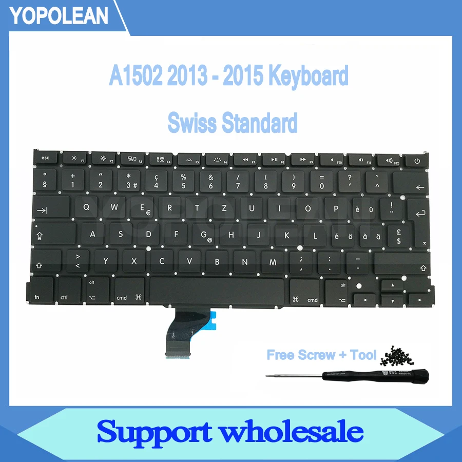 Новая швейцарская клавиатура для Macbook Pro Retina 13 дюймов A1502 2013 2014 2015 EMC2678 EMC2875