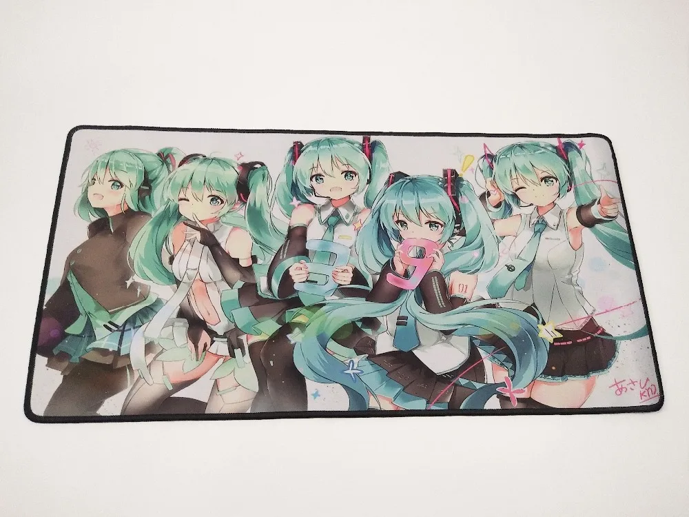 Коврик для мыши Yuzuoan anime Hatsune Miku оверлок 70x40 см игровой коврик геймер Клавиатура