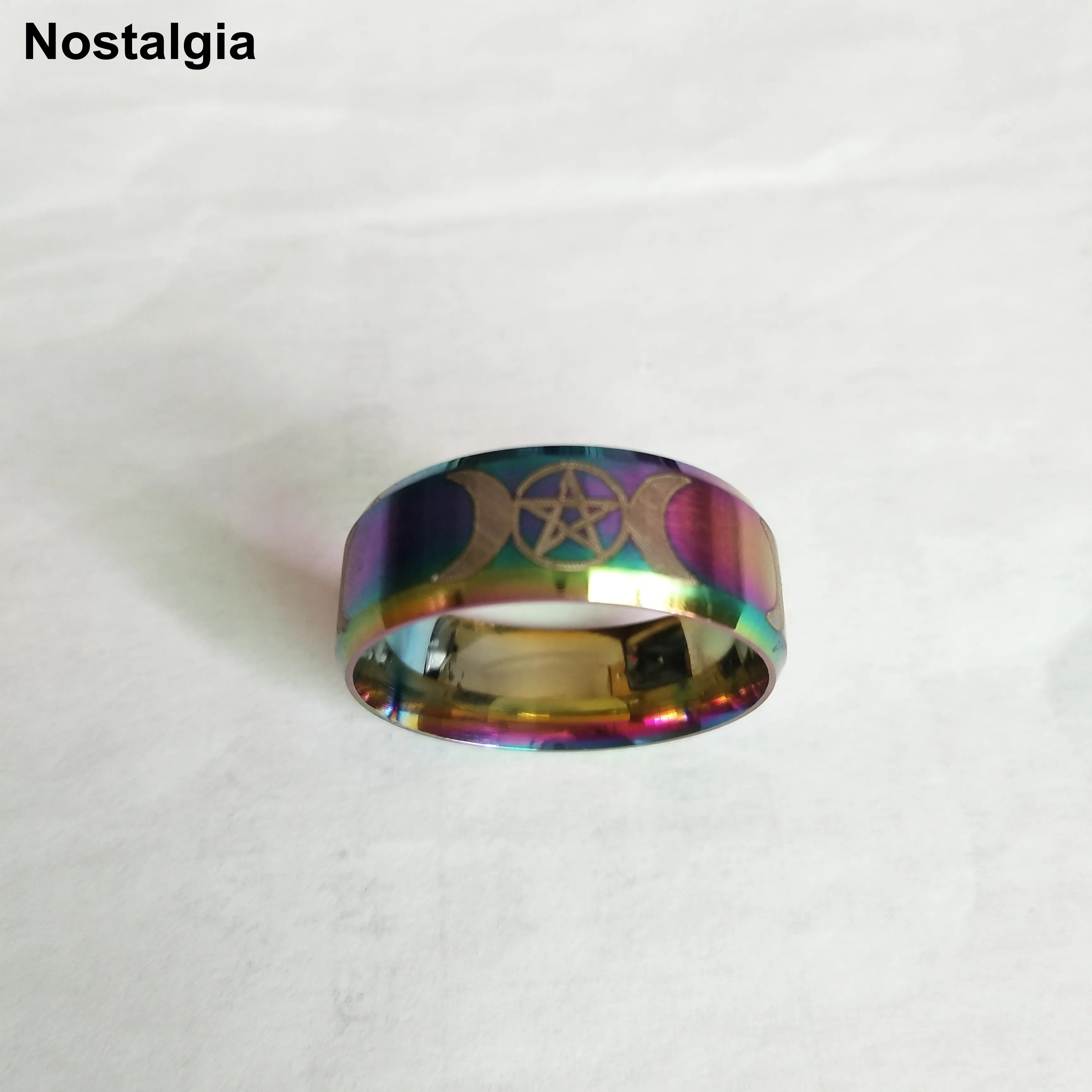 Тройное кольцо-печатка с луной для мужчин