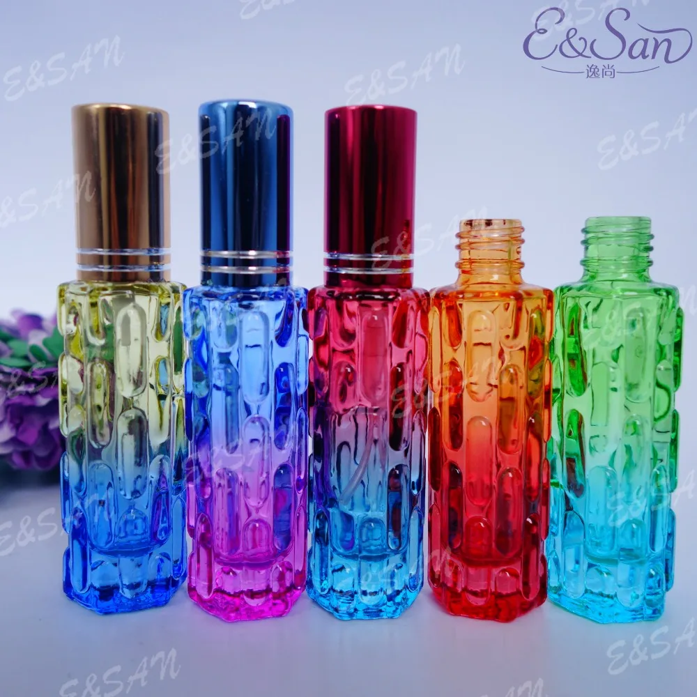 PS09-10ML Colored Spray Bitter Gourd Bottle Perfume Glass Spray Empty Bottle 100PCS/LOT