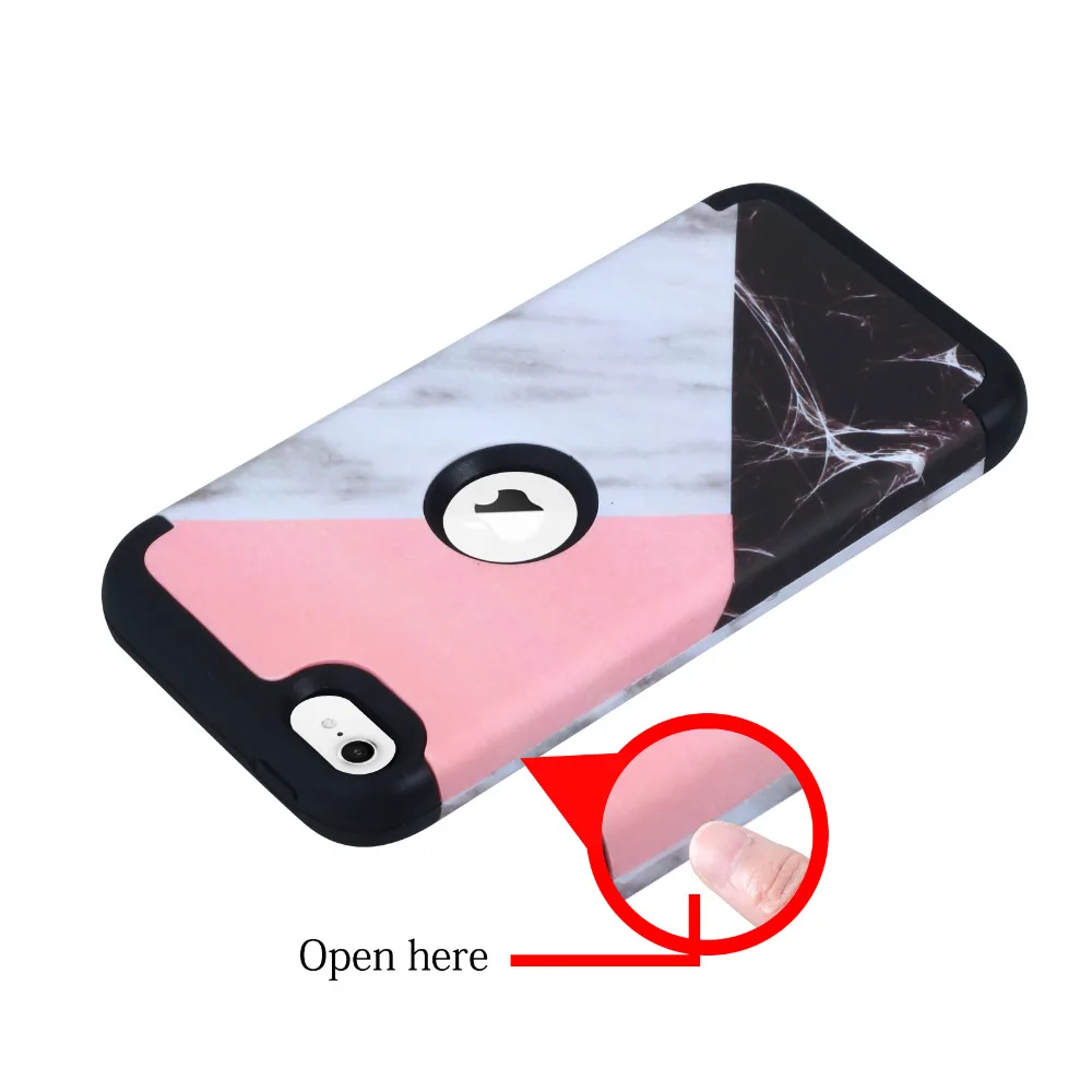 Мраморный чехол для iPod touch 5 touch 6, защитный чехол, противоударный трехслойный сверхпрочный Гибридный резиновый защитный чехол touch 7, Жесткий Чехол