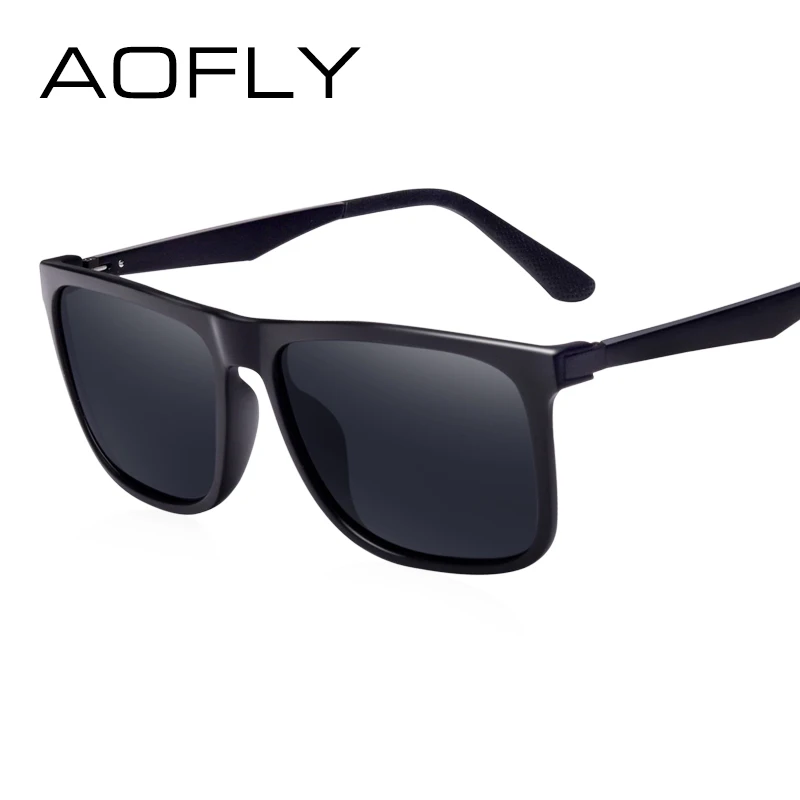 AOFLY, фирменный дизайн, Классические поляризованные солнцезащитные очки для мужчин, для вождения, квадратная черная оправа, солнцезащитные очки для мужчин, мужские очки, UV400