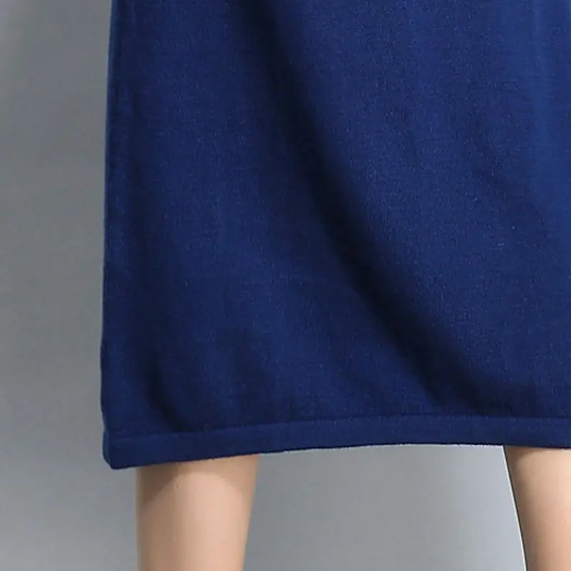 Autumn Women Dress Turtleneck Cashmere Sweater Female Casual Solid Knitted pullovers women high neck sleeveless sweater dress | Женская