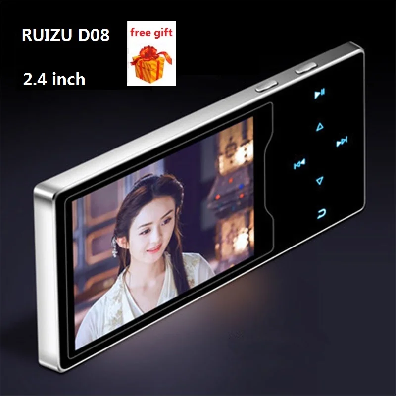 RUIZU D08 MP4-плеер 2,4 дюймов HD большой экран 8 Гб 16 Гб Память FM Электронная книга HIFI без потерь Звук Музыка Видео плеер