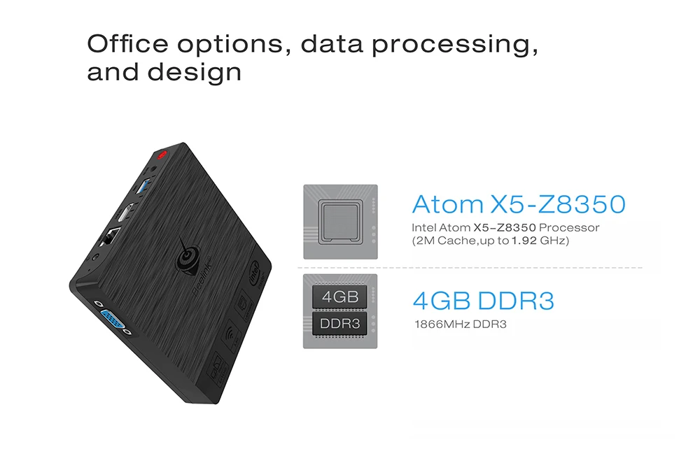 Beelink BT3 Pro мини ПК Intel Atom x5-Z8350 4 Гб 64 Гб 64 бит Поддержка Wi-Fi Bluetooth 4,0 Ethernet 1000 Мбит/с HDMI VGA PK Z83 II