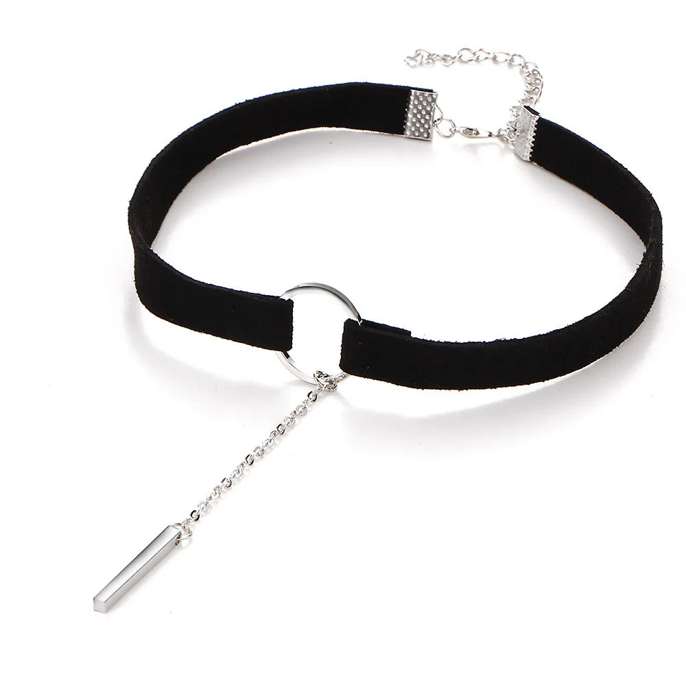 Бархатное колье Позолоченное серебряное покрытие Круглый Круг ожерелья с