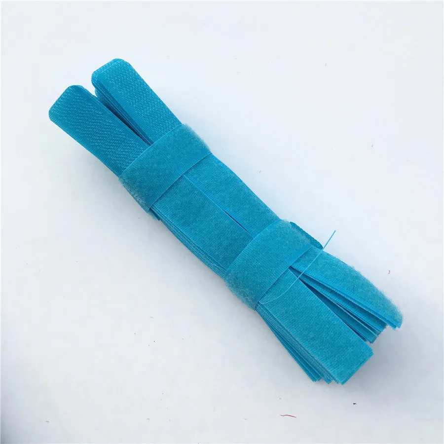 L-blue 50 шт. 2*18 см цветная волшебная лента жгут проводов лента для кабеля галстук шнур компьютерный сматыватель кабеля кабельные стяжки Крюк Петля Крепежная лента - Цвет: L-blue