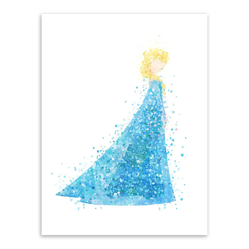 Современный постер с изображением принцессы Золушки снега из мультфильма поп