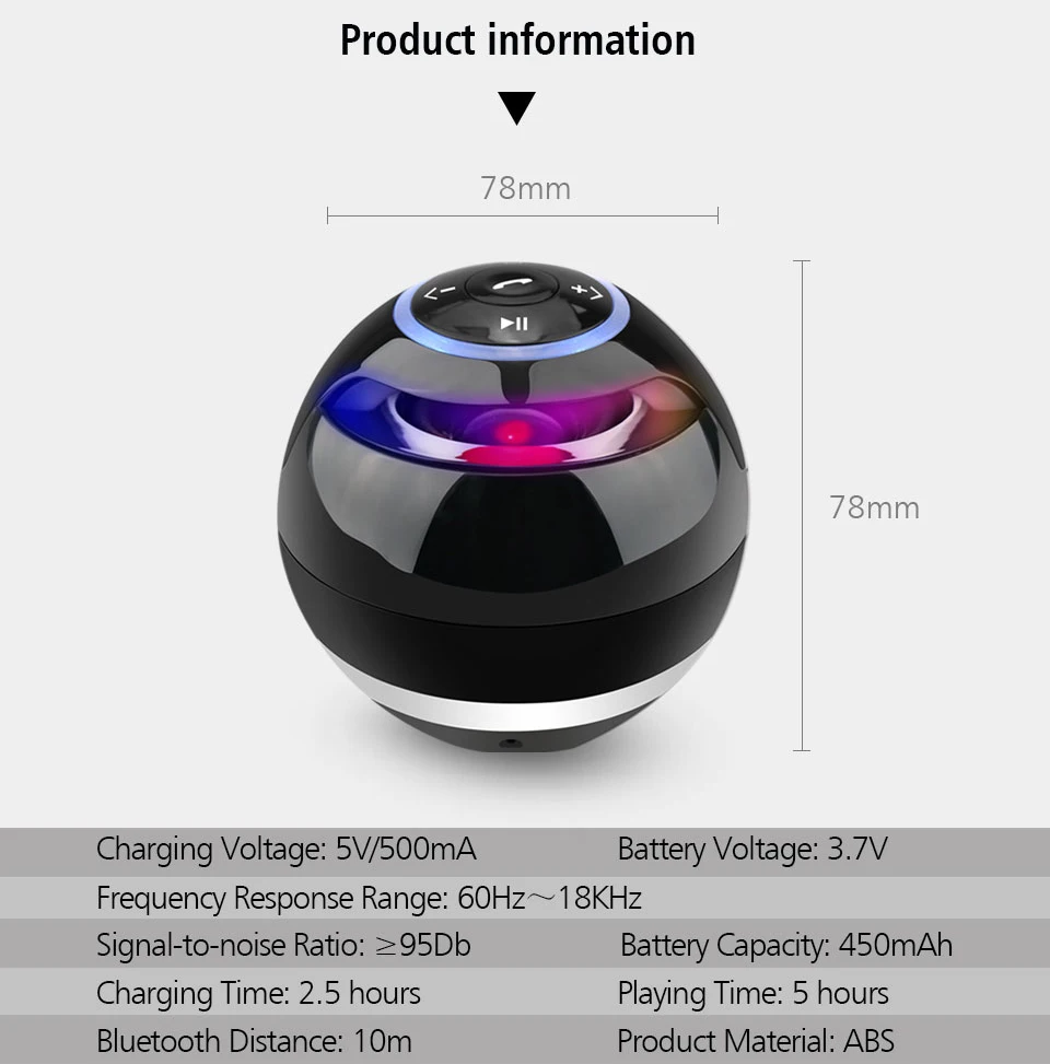 Nasin круглый беспроводной Bluetooth динамик портативный сабвуфер w микрофон Поддержка TF карты USB MP3 FM AUX громкой связи для смартфонов
