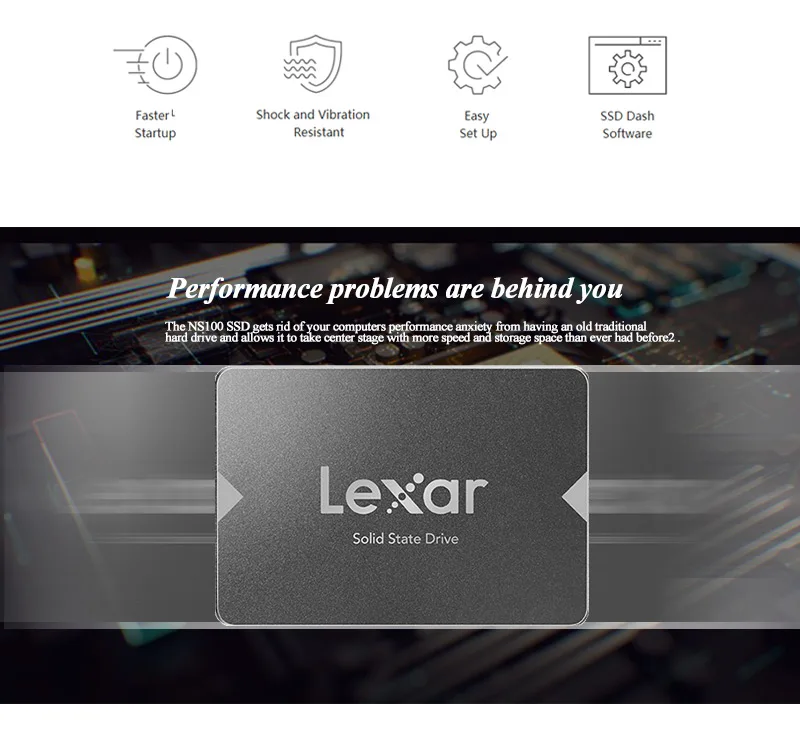Lexar NS100 2," SATA III SSD 128 ГБ 256 высокое Скорость 550 МБ/с. Внутренний твердотельный жесткий диск 512 ГБ для ноутбука, настольного компьютера, ПК