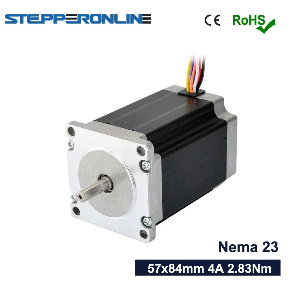 Nema23 шаговый двигатель 57 шаговый двигатель двойной вал 2.83Nm(400 oz. Нажмите на изображение для просмотра в полный размер дюйма) 4A 6,35 мм вал 8-выводных для станка с ЧПУ станок токарно-винторезный с фрезерный станок
