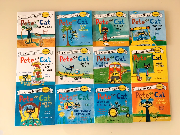 12 шт./компл. я могу читать книги с картинками pete the cat на английском языке детская