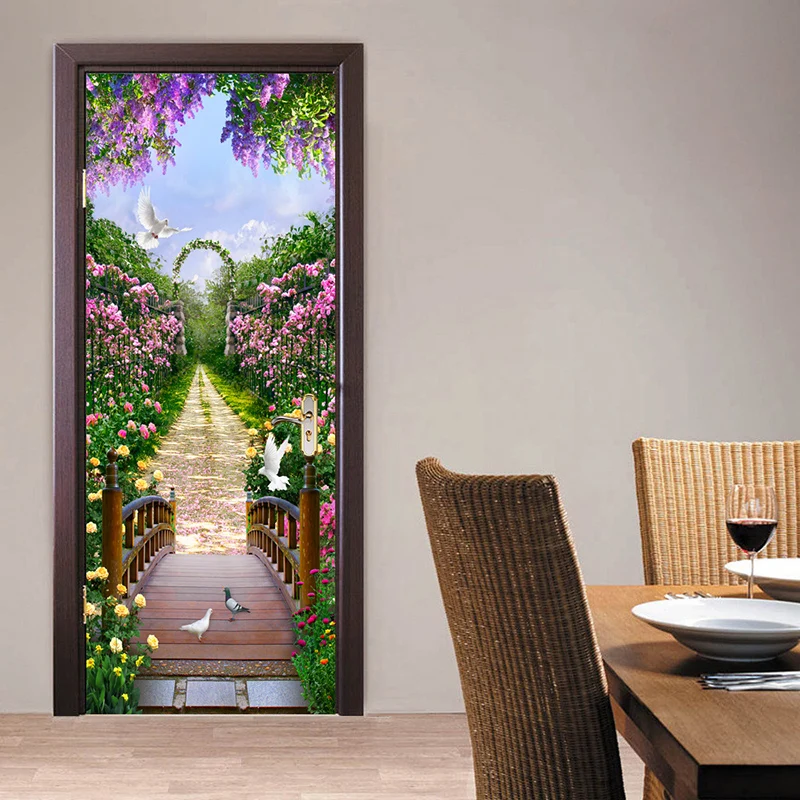 Водонепроницаемые самоклеящиеся наклейки для дверей из ПВХ космическая