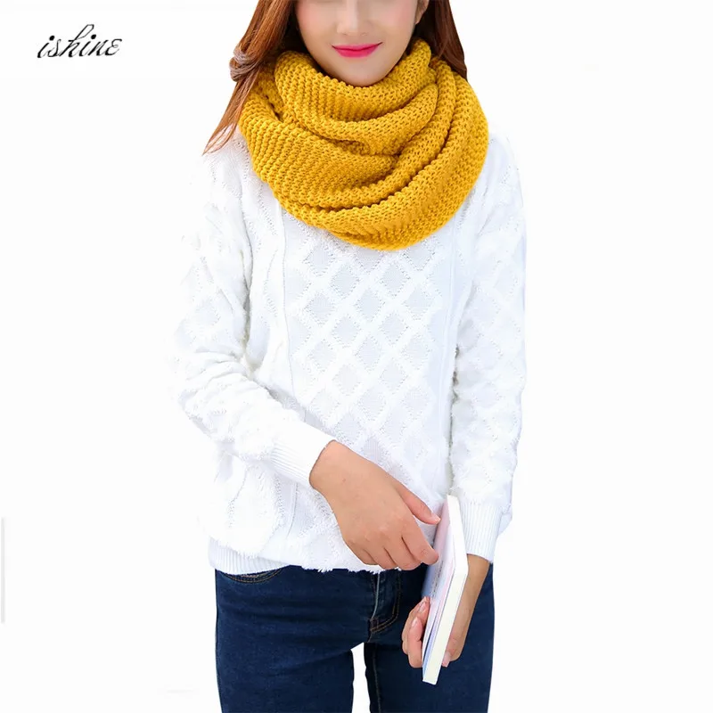 2017 зимний шарф женский бесконечный Вязаный Круглый круглый кольцо Bufandas Cuellos