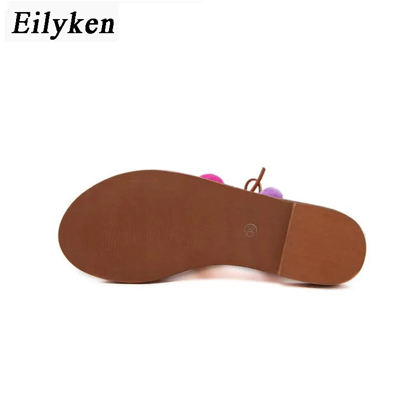 Женские босоножки-гладиаторы Eilyken богемные сандалии с бахромой и помпонами туфли