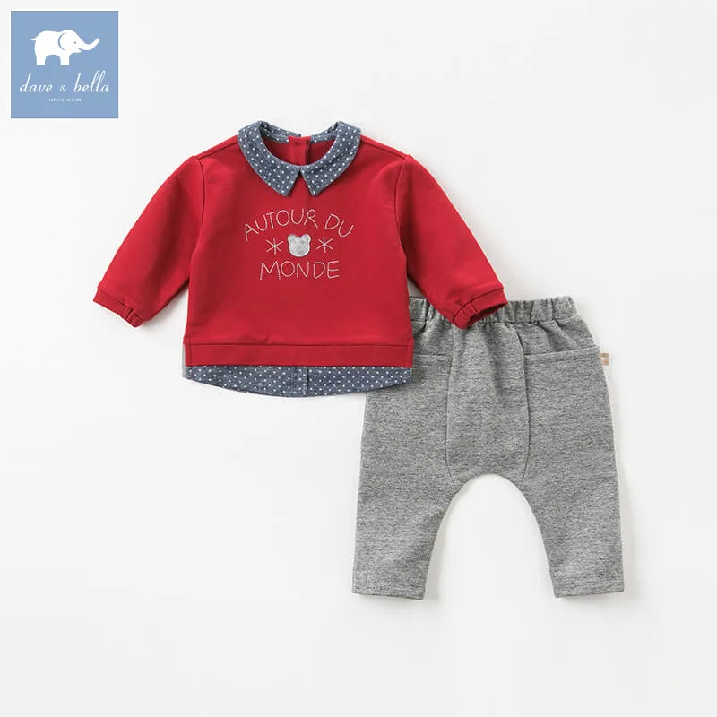 Костюм детский осенний с длинным рукавом и надписью DB8425