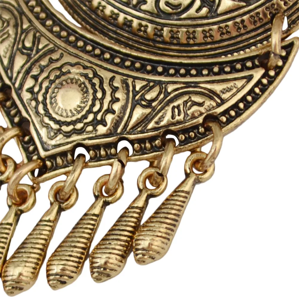 Египетский турецкий Античный цвет золотые солнцезащитные резные большие серьги