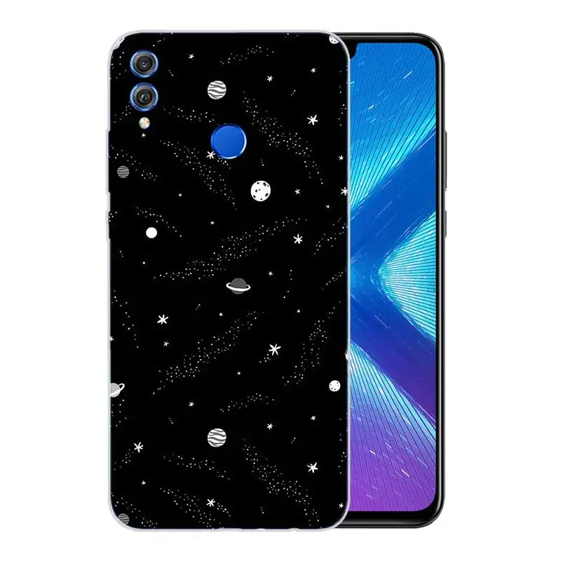Мягкий с рисунком из ТПУ Корпус чехол для Huawei Honor V20 8X 7 8 9 10 lite 7X 8A V9 Play матовый Fundas