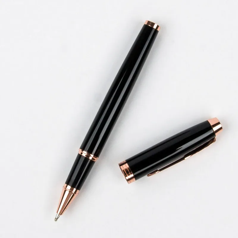 

Free Shipping Luxury Metal Roller Ball Pen with 0.5mm Black Ink Refill Ballpoint Pens Signature pen for Christmas Gift