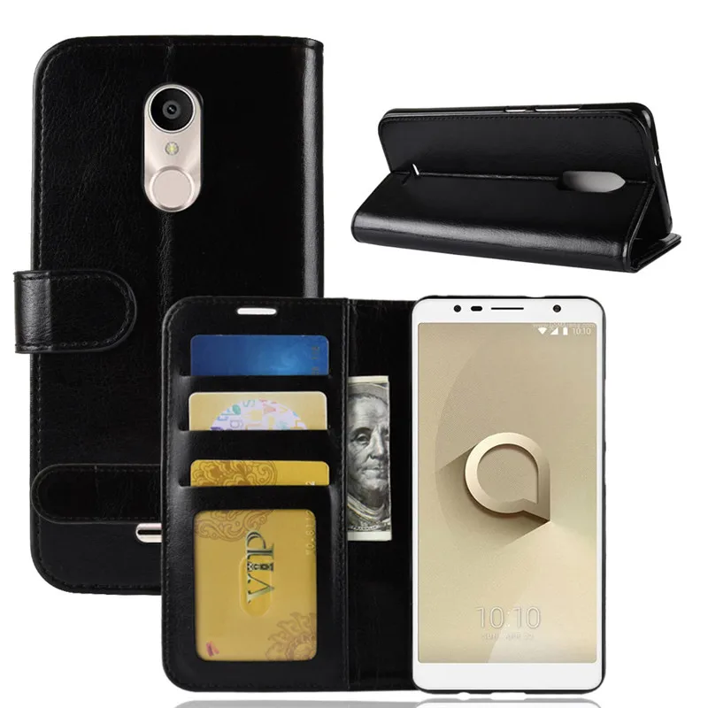 Alcatel 3C чехол 5026D Чехол Флип Роскошный кошелек для телефона из искусственной кожи