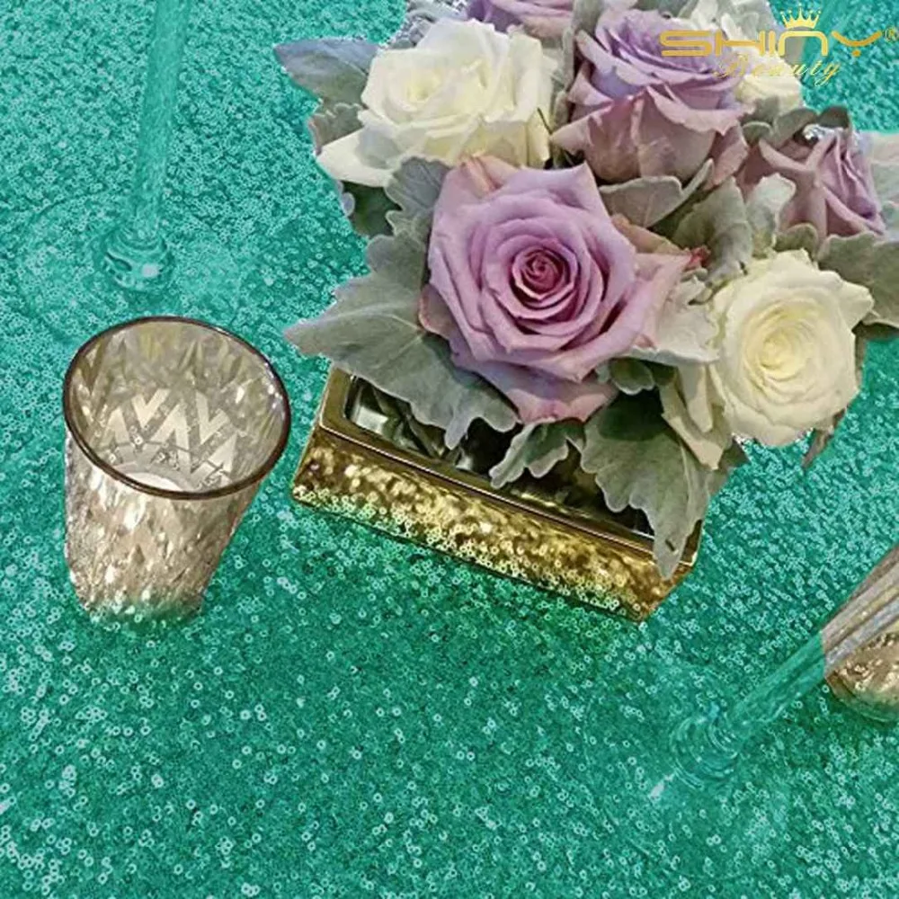 Блестящая скатерть ShinyBeauty зеленая круглая 90Incn вечерние скатерти из блестящей