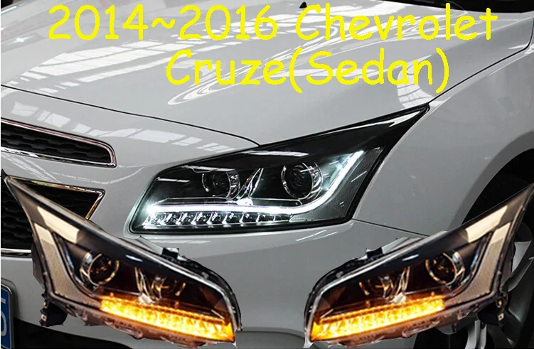 Model1 style 2pcs Bumper lamp for chevrolet Cruze Headlight 2016year DRL Bi Xenon Lens HI LO Parking HID Fog Lamp cruze Taillight - Цвет: Model1 style