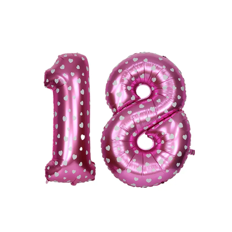 pink18 32 дюймовые воздушные шары из фольги, большие цифры, гелиевые шары, 16, 18, 21, день рождения, товары для вечеринок, свадебные украшения - Цвет: pink18