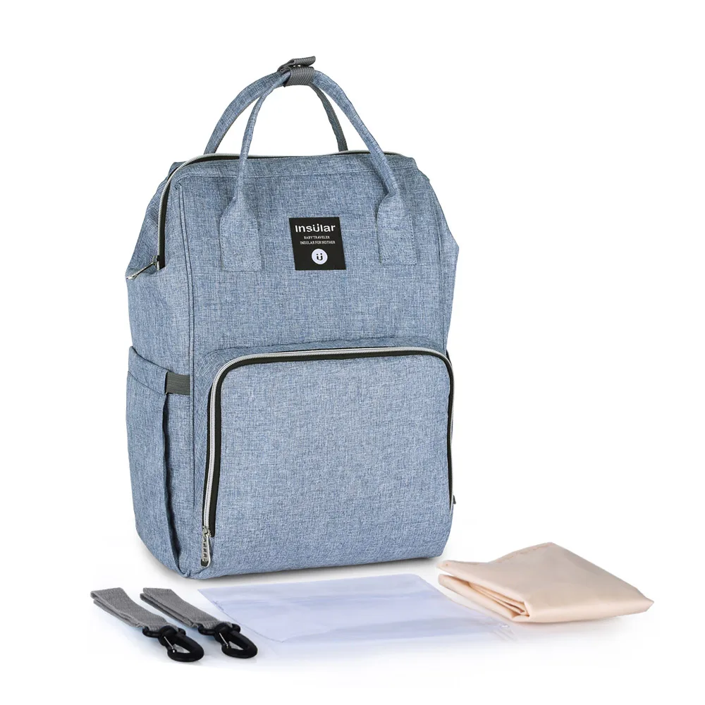 10056A Denim Blue Insular Мумия Материнство подгузник рюкзак большой емкости сумка для подгузников путешествия рюкзак для кормления сумка для ухода за ребенком женские модные сумки - Color: 10056A Denim Blue
