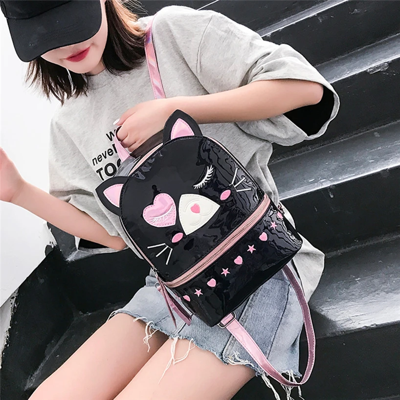 Aelicy милый кот мультфильм рюкзаки для женщин Мода Новые милые школьные сумки для девочек мода лазер личности лазерные рюкзаки водонепроницаемый