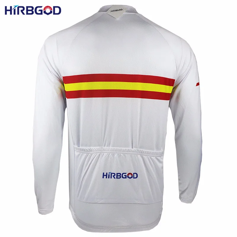 HIRBGOD Men's Stylish EU Size Flag Long Sleeve winter Bike Jersey Cycling Fleece Lightweight Clothing SDD001 | Спорт и
