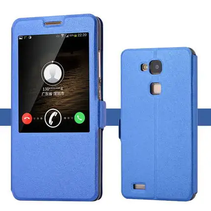 blue Открывающееся окно чехол s для huawei Ascend Коврики 7 Чехол MT7-TL10 MT7-CL00 MT7-TL00 задняя крышка флип кожаный чехол для huawei Коврики 7 MT7 - Цвет: blue