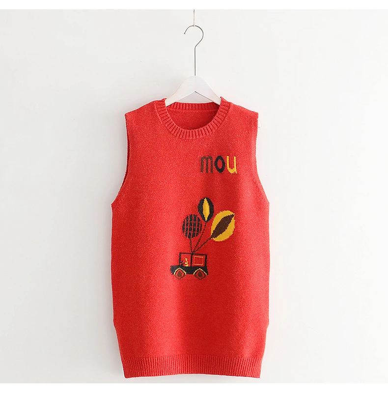 Небольшой свежий воздушный шар жаккард рукавов пуловер жилет свитер на