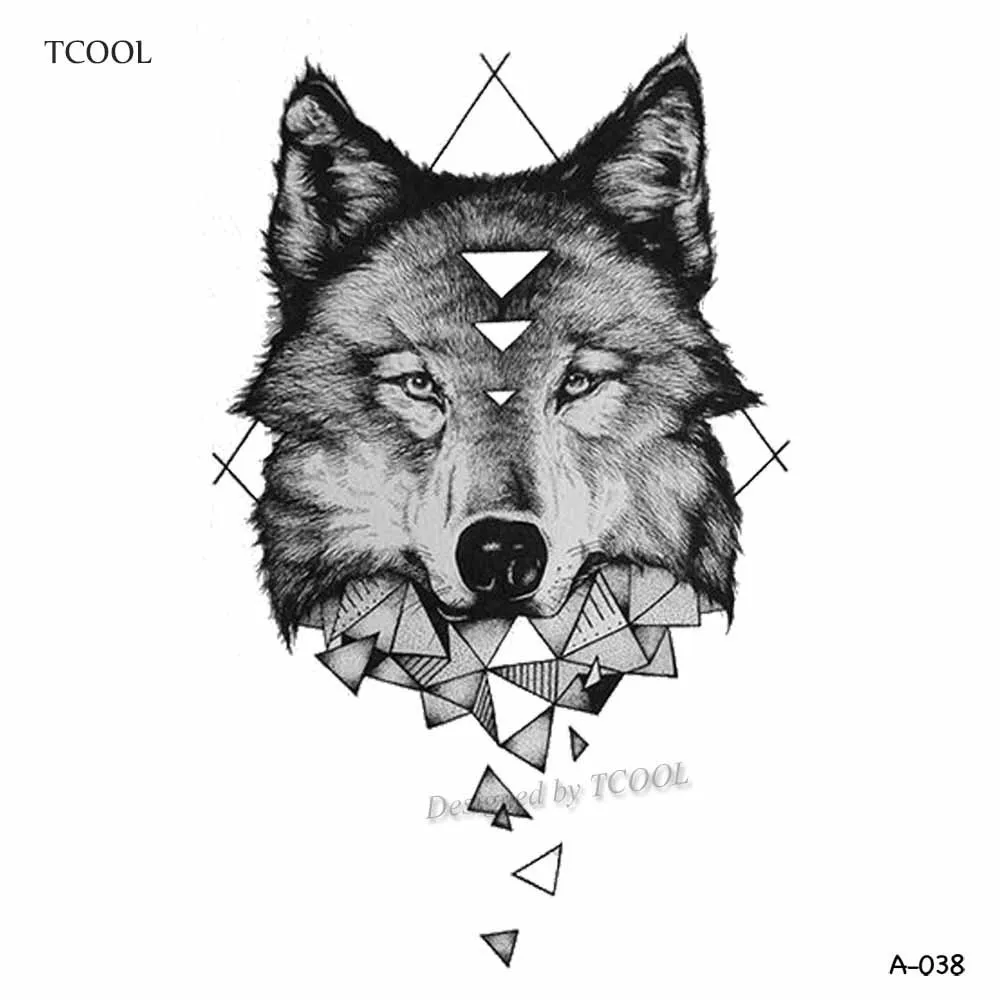 Временные татуировки HXMAN Wolf для женщин водонепроницаемые модные искусственные