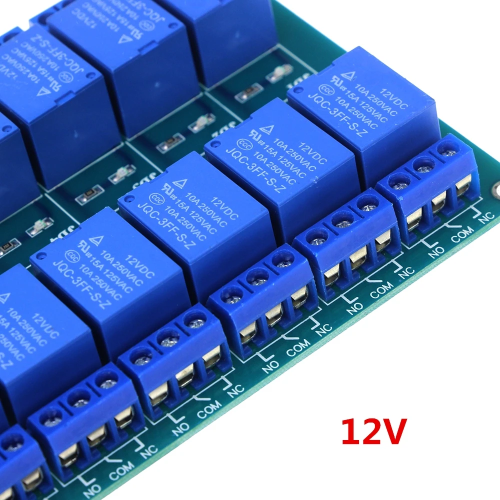 DC 5V 12V шестнадцать 16-канальный релейный модуль Интерфейс доска с защитой для оптронной пары LM2576 Мощность для arduino Diy Kit