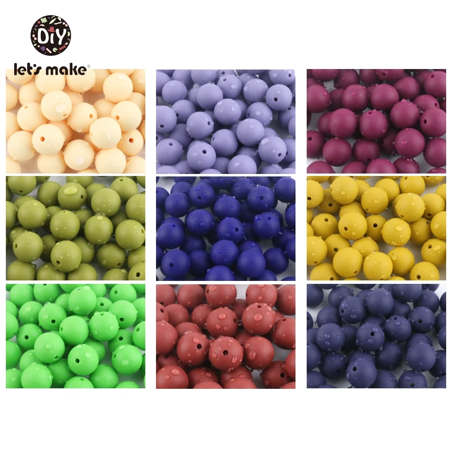 

Let's make 50pc Silicone Beads 15mm Round BPA FREE Loose Teething Chew Beads DIY Teether Nursing Necklace New Color Baby Teether