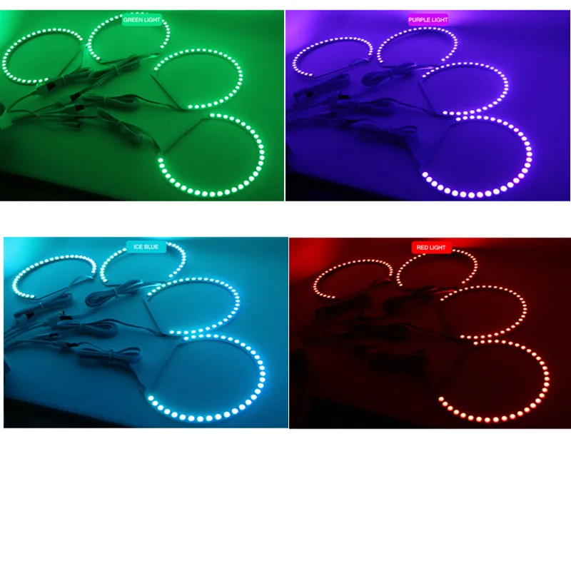 4X131 мм 5050SMD мульти Цвет RGB светодиодный Ангельские глазки 1992 2006 для BMW E36 E46 E39 E38 3 5 7