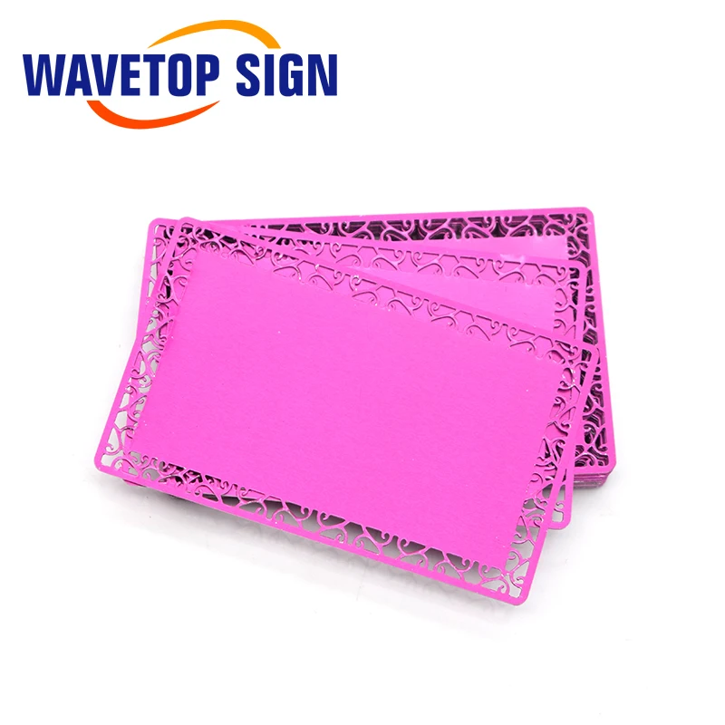 WaveTopSign 100 шт./лот визитные карточки многоцветный алюминиевый сплав металлический лист тестовый материал для лазерной маркировки машины