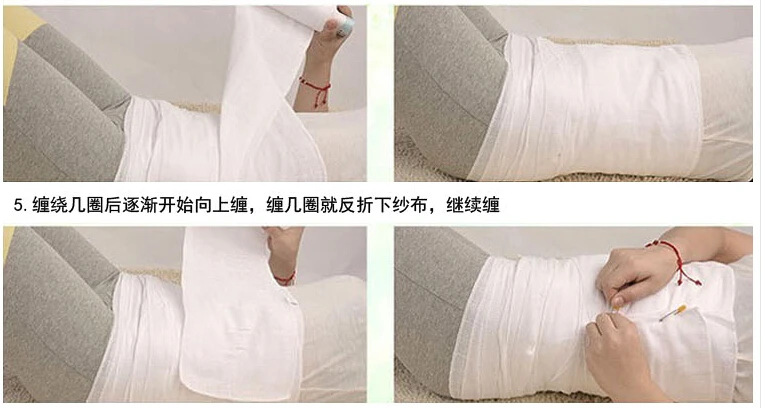 Плюс Размеры марли послеродовой живота поясом дышащий хлопок двойной Слои пояс