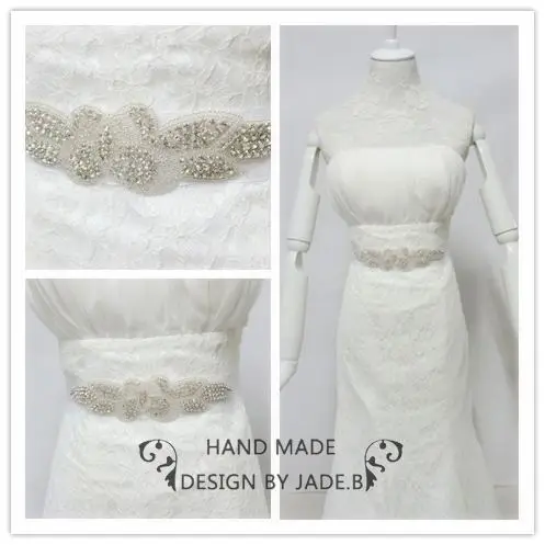Стразы свадебный пояс серебряный хрустальный ручной работы бриллиантовый для