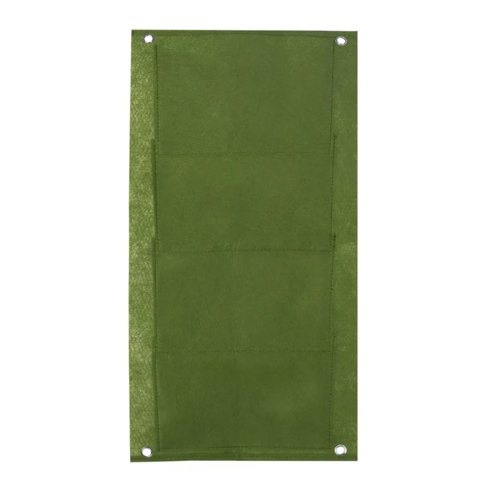 Outdoor Indoor Vertical Gardening Hanging Wall Garden Planting Bags Seedling Wall Planter Growing Bags 4 Pockets 2 Colors