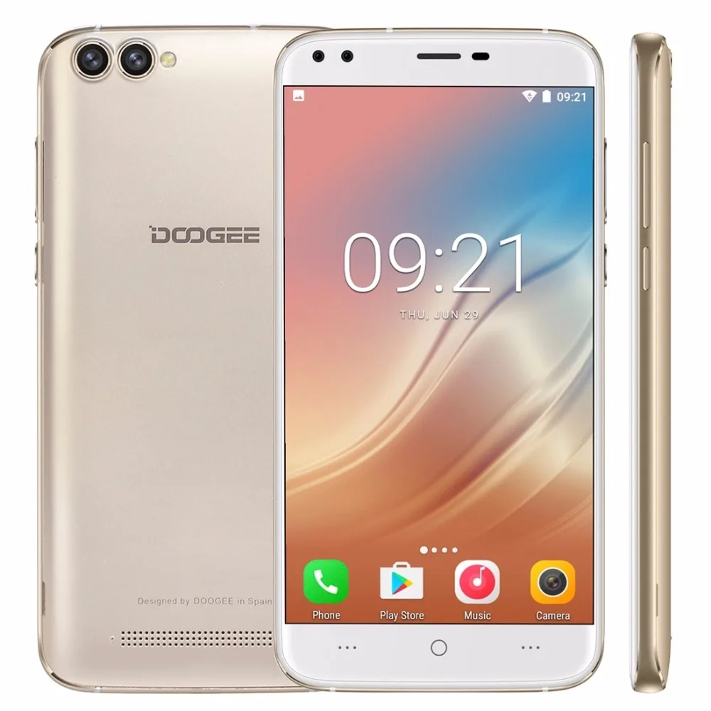 Оригинал DOOGEE X30 Встроенная память 16 ГБ смартфон MTK6580 4 ядра 5.5 дюймов Android 7.0