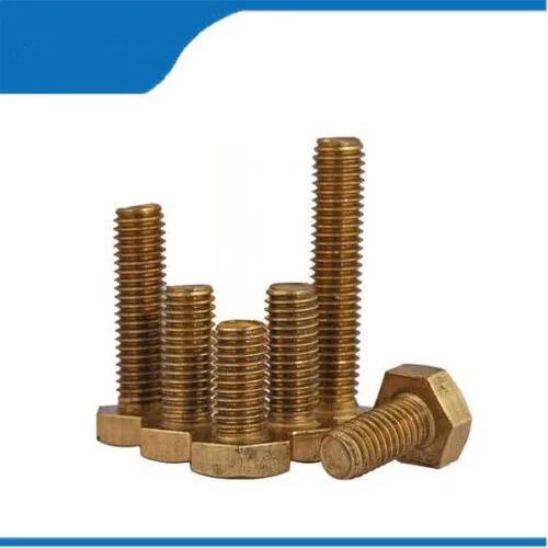 Free shipping 10pcs M4 m4*L Copper Metric Thread Screws DIN933 Brass Hexagon Bolt Hex Head Screw | Обустройство дома